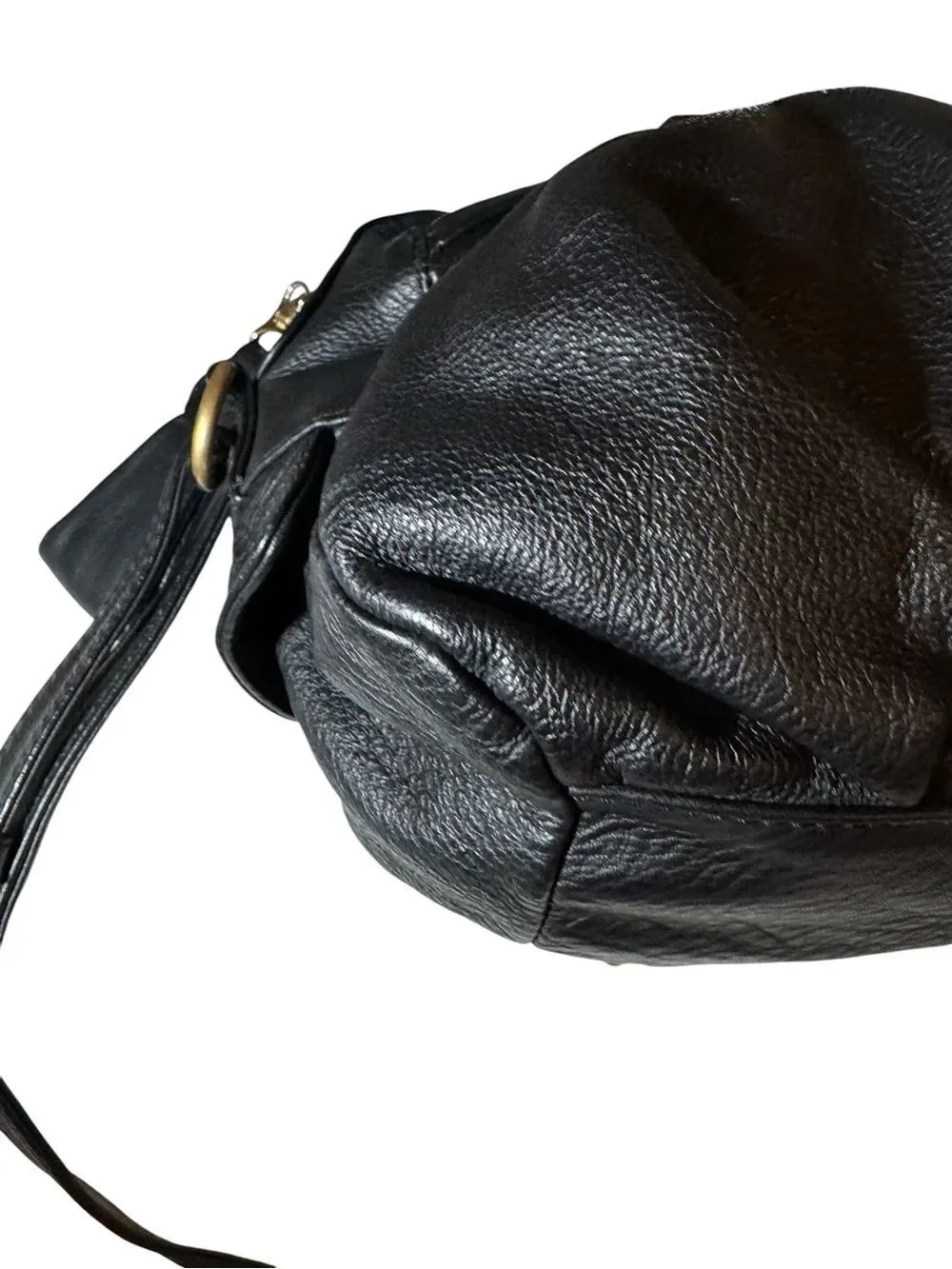 See by Chloe Black Leather Pleated Top Handle Bowler Boston 2way Satchel Auth